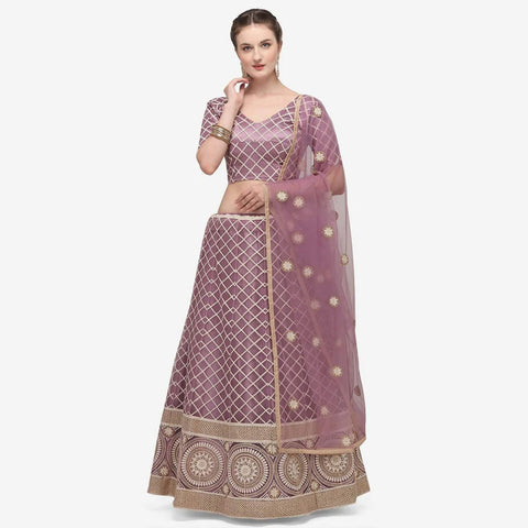 Purple Color Lucknowi Lehenga Choli with Net Dupatta ClothsVilla Main image