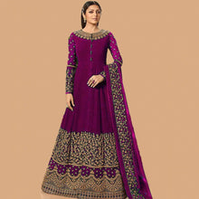 Load image into Gallery viewer, Purple Georgette Designer Gown with Heavy Embroidery Work ClothsVilla