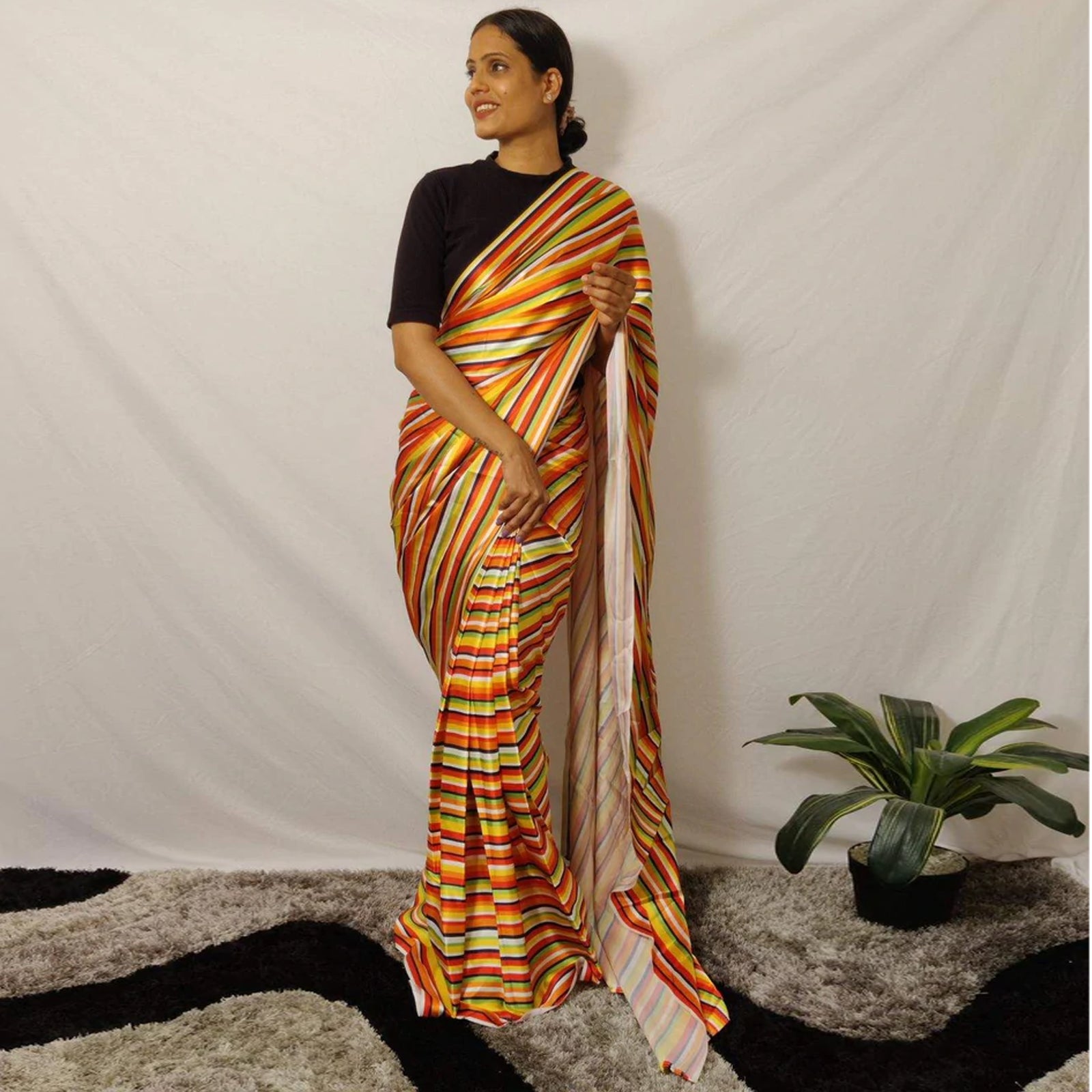 Ready to wear Japan Satin Silk Saree ClothsVilla