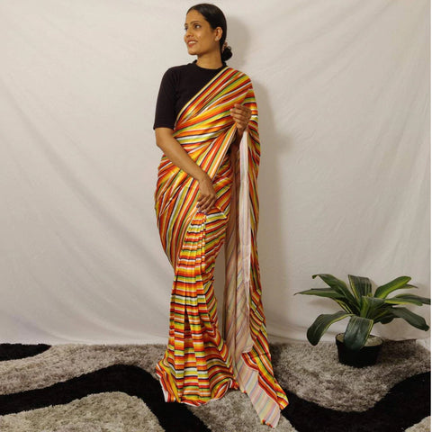 Ready to wear Japan Satin Silk Saree ClothsVilla Main image