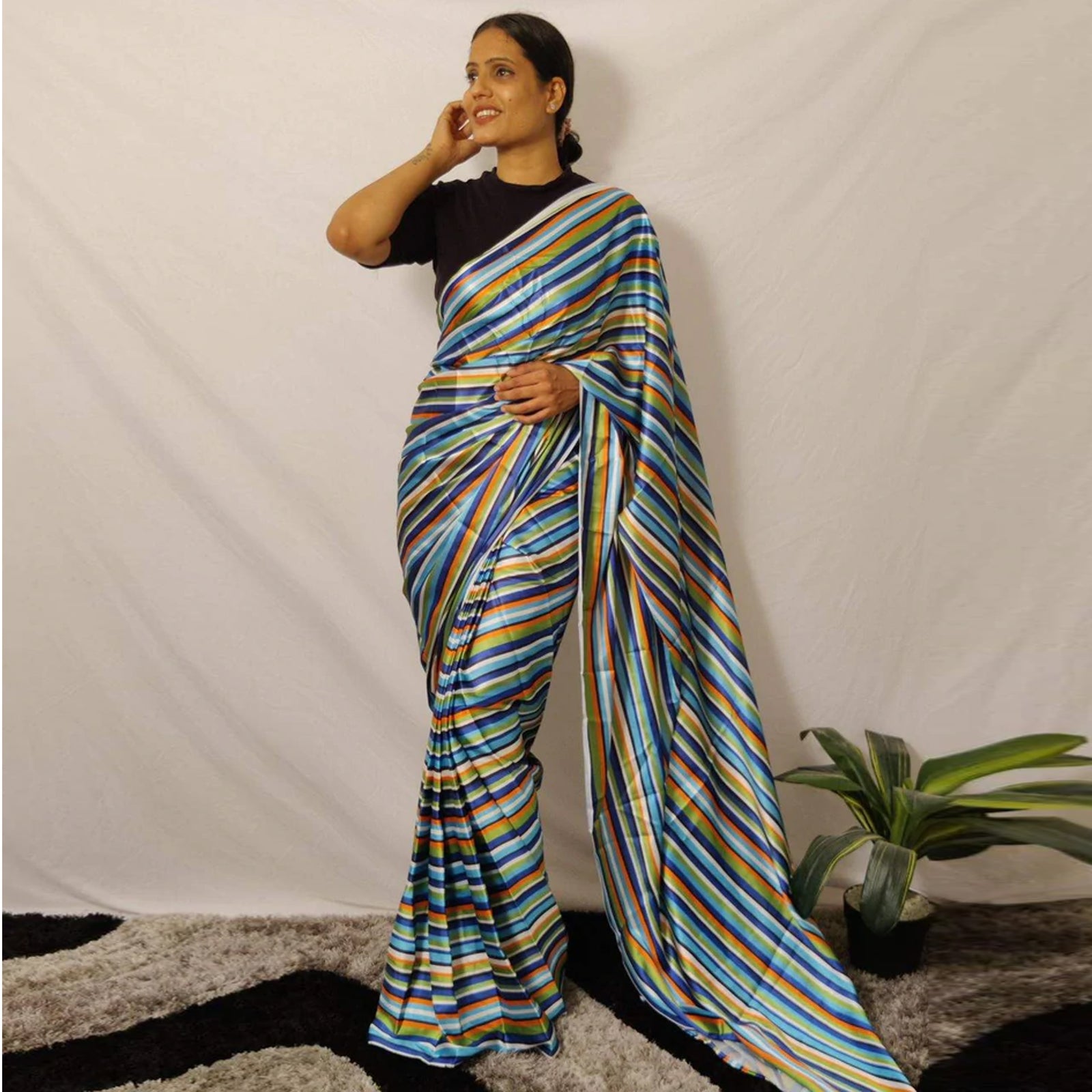 Ready to wear Japan Satin Silk Saree ClothsVilla