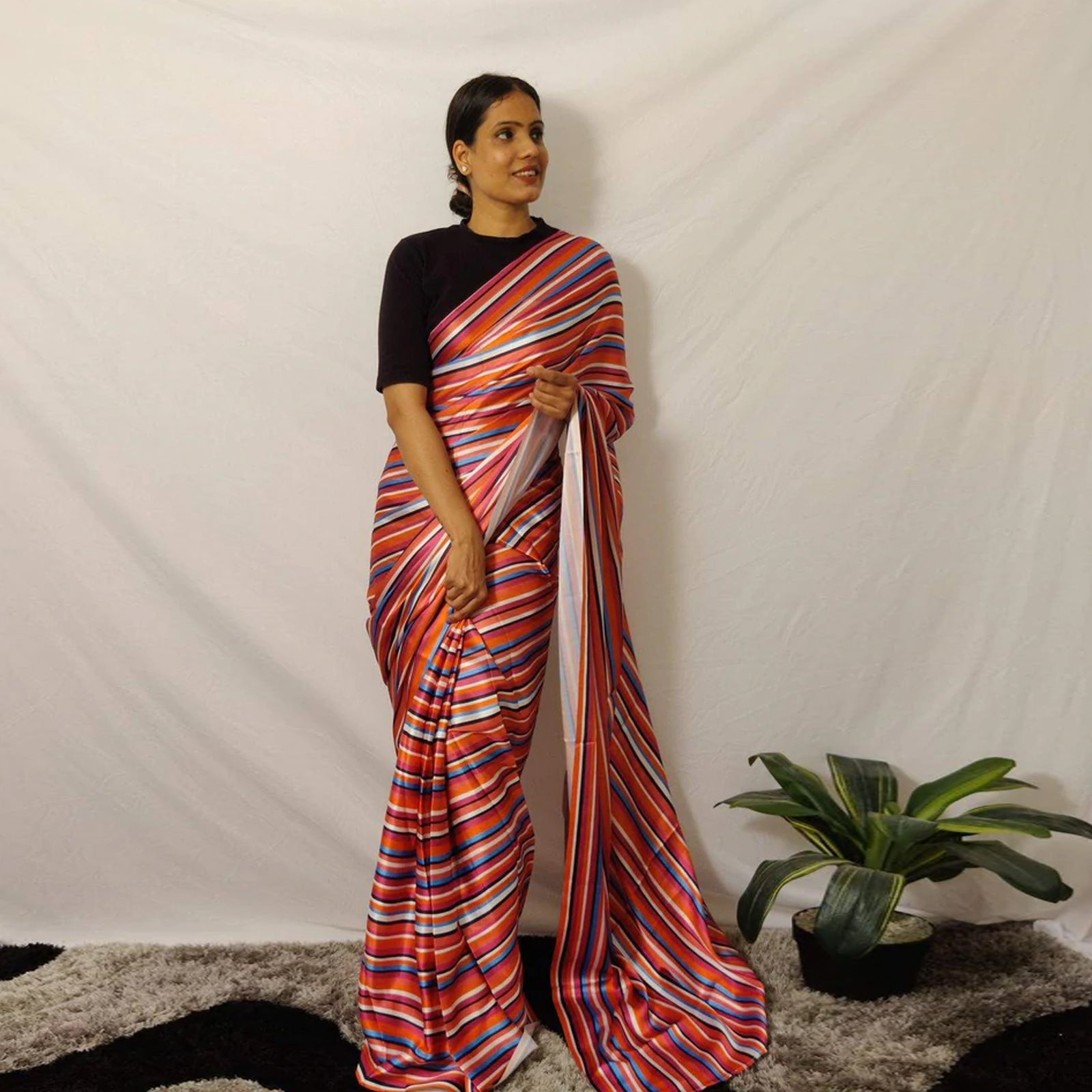 Ready to wear Japan Satin Silk Saree ClothsVilla