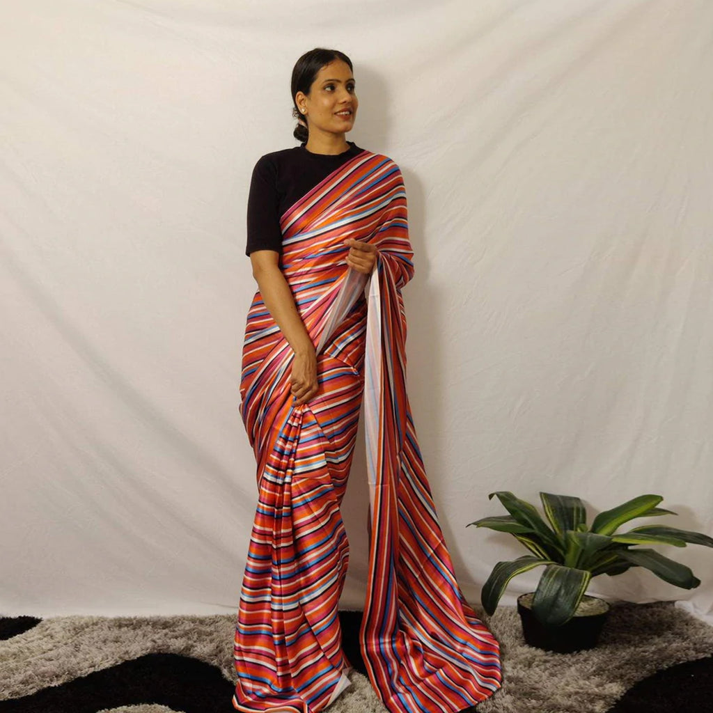 Ready to wear Japan Satin Silk Saree ClothsVilla