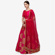 Load image into Gallery viewer, Red Banarasi Silk Lehenga Choli with Net Dupatta ClothsVilla