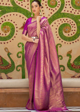 Load image into Gallery viewer, Lollipop Purple Zari Woven Kanjivaram Silk Saree Clothsvilla