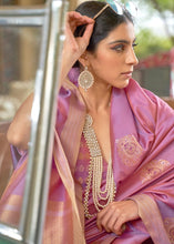 Load image into Gallery viewer, Iris Purple Zari Butta Banarasi-Chanderi Fusion Silk Saree Clothsvilla