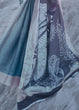 Load image into Gallery viewer, Cerulean Blue and Violet Digital Printed Crepe Silk Saree Clothsvilla
