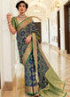 Load image into Gallery viewer, Light Blue Patola Silk Saree with Golden Border Clothsvilla