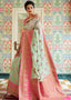 Mint Green Woven Linen Silk Saree with Butti overall Clothsvilla