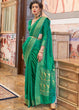 Load image into Gallery viewer, Emerald Green Ultra Soft Kanjivaram Silk Saree with Zari  Border and Pallu Clothsvilla