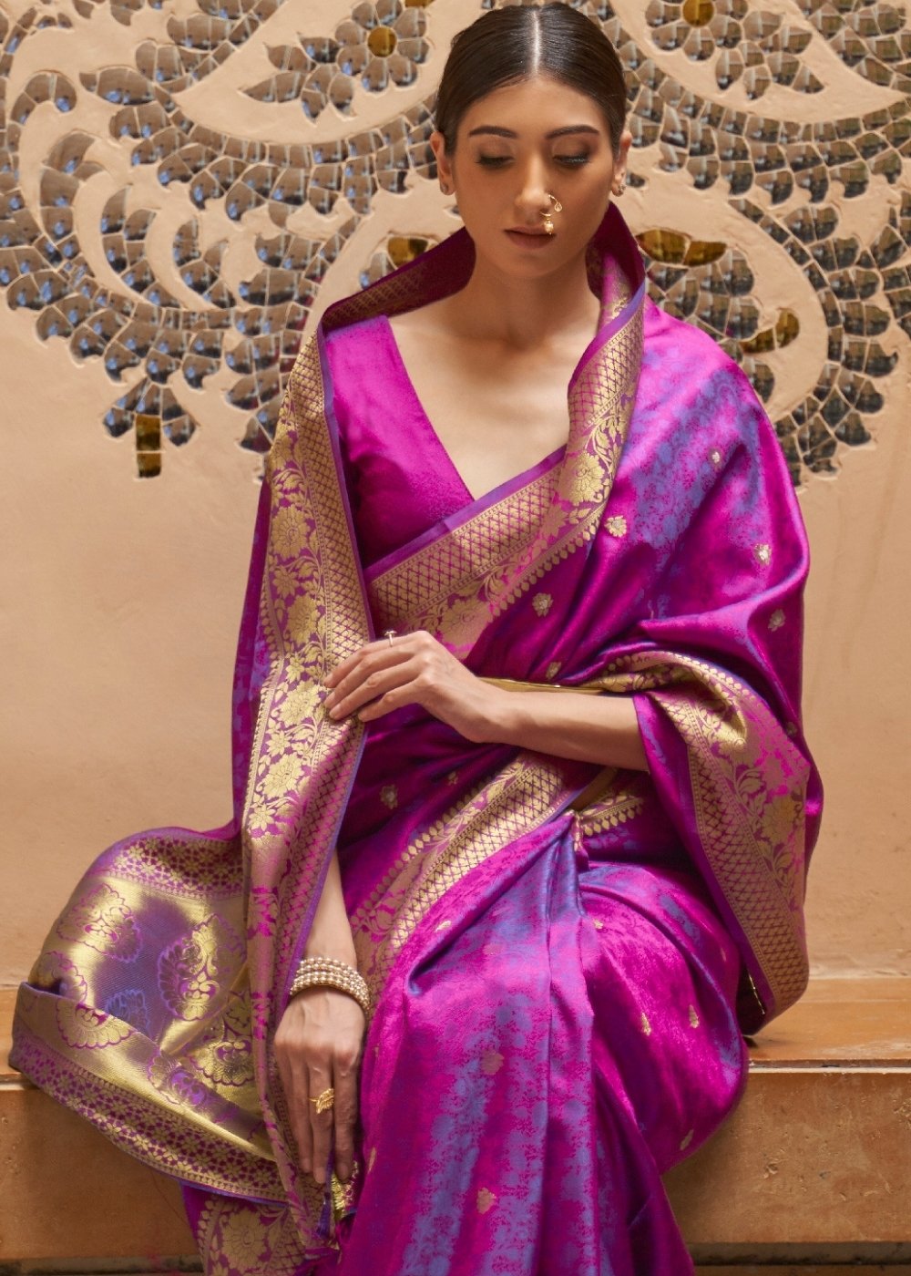 Lollipop Purple Woven Kanjivaram Silk Saree : Top Pick Secondary image