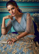 Load image into Gallery viewer, Pewter Grey Designer Soft Net Lehenga Choli with Sequin work and Ruffles Sleeves Clothsvilla
