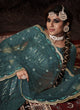 Load image into Gallery viewer, Turquoise Color Elbow Sleeves Sharara Suit With Fully Sequins Work Clothsvilla
