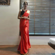Load image into Gallery viewer, Red Colored Ready to wear Satin Saree ClothsVilla