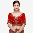 Load image into Gallery viewer, Red velvet Bridal Lehenga Choli with dual Sandwich Sequence work ClothsVilla