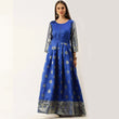 Load image into Gallery viewer, Royal Blue Color Soft Silk Box Cut Style Ready to Wear Gown ClothsVilla