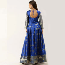 Load image into Gallery viewer, Royal Blue Color Soft Silk Box Cut Style Ready to Wear Gown ClothsVilla