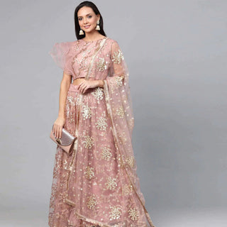 Ruddy Pink Thread, Sequence And Zari Work Lehenga choli ClothsVilla