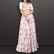 Load image into Gallery viewer, Ruffled White Floral Digital Printed Jacket Lehenga in Georgette ClothsVilla