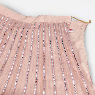 Salmon Thread and Foil Mirror Cutwork Lehenga choli ClothsVilla