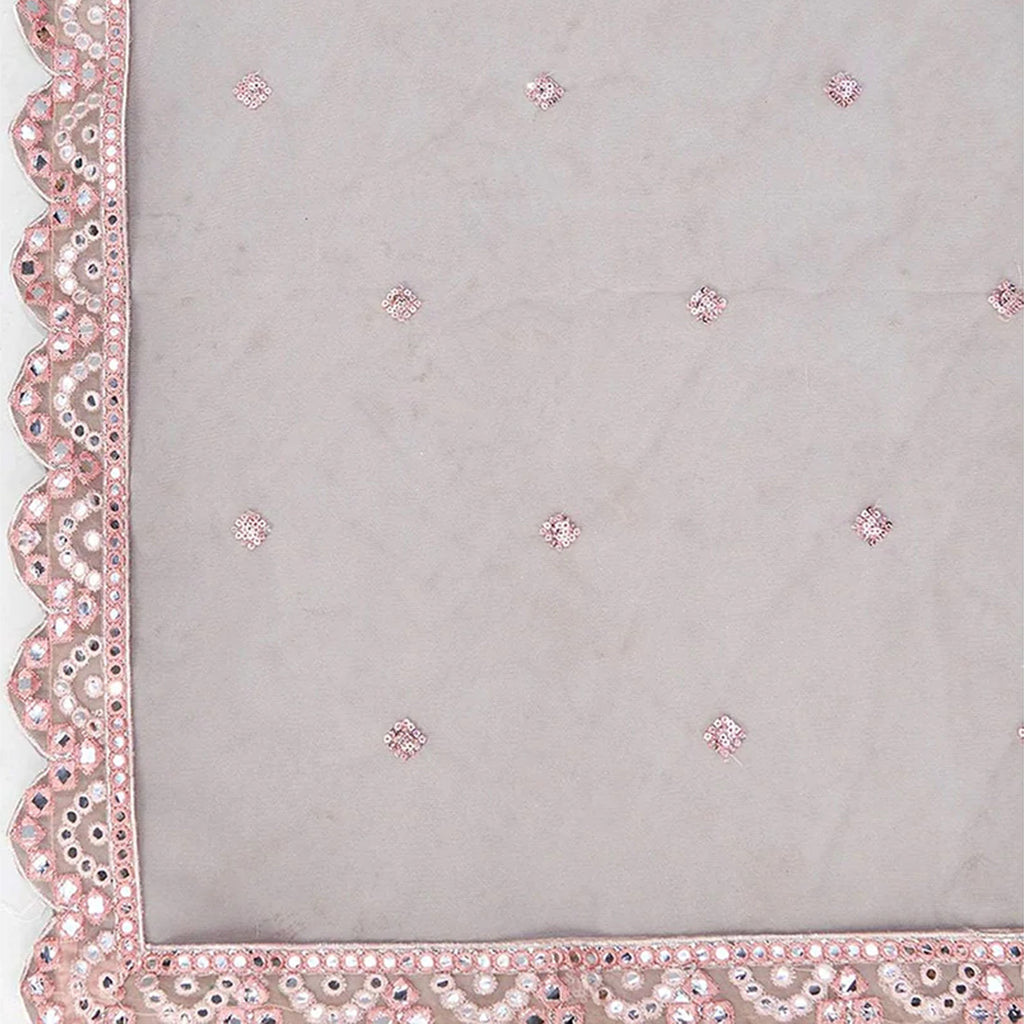 Salmon Thread and Foil Mirror Cutwork Lehenga choli ClothsVilla