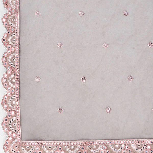 Salmon Thread and Foil Mirror Cutwork Lehenga choli ClothsVilla