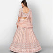 Load image into Gallery viewer, Salmon Thread and Foil Mirror Cutwork Lehenga choli ClothsVilla