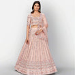 Load image into Gallery viewer, Salmon Thread and Foil Mirror Cutwork Lehenga choli ClothsVilla