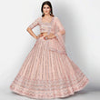 Load image into Gallery viewer, Salmon Thread and Foil Mirror Cutwork Lehenga choli ClothsVilla