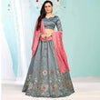 Load image into Gallery viewer, Santa Grey Gota Patti and Zari Stich Without can can work Lehenga choli ClothsVilla