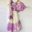 Shibori Marble Dyed Lehenga with Raw Silk Hand Embroidered Blouse In Multi Colors ClothsVilla