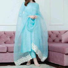 Load image into Gallery viewer, Sky Blue Designer Salwar Kameez in Pakistani Style ClothsVilla