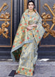Load image into Gallery viewer, Flint Gray and Golden Blend Silk Saree with Floral Woven Border and Pallu Clothsvilla