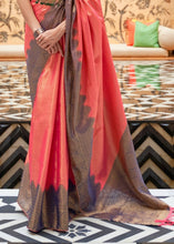 Load image into Gallery viewer, Punch Pink Zari Woven Kanjivaram Silk Saree Clothsvilla