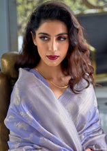 Load image into Gallery viewer, Heather Purple Zari Woven Designer Silk Saree Clothsvilla