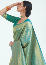 Load image into Gallery viewer, Persian Green Woven Kanjivaram Silk Saree : Limited Edition Clothsvilla