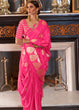 Load image into Gallery viewer, Taffy Pink Zari Butta Woven Banarasi Silk Saree : Top Pick Clothsvilla