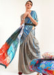 Load image into Gallery viewer, Camel Brown Digital Printed Satin Crepe Saree Clothsvilla