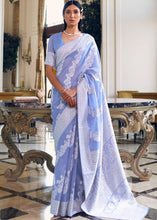 Load image into Gallery viewer, Floral Purple Lucknowi Chikankari Weaving Silk Saree Clothsvilla