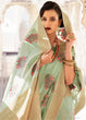 Load image into Gallery viewer, Pastel Green Linen Woven Silk Saree with Zari work on Border and Pallu Clothsvilla