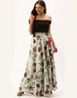 Load image into Gallery viewer, Light Green Skirt with flowers Digital Printed ClothsVilla