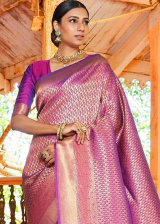 Fandango Purple Woven Kanjivaram Saree:Limited Edition Clothsvilla