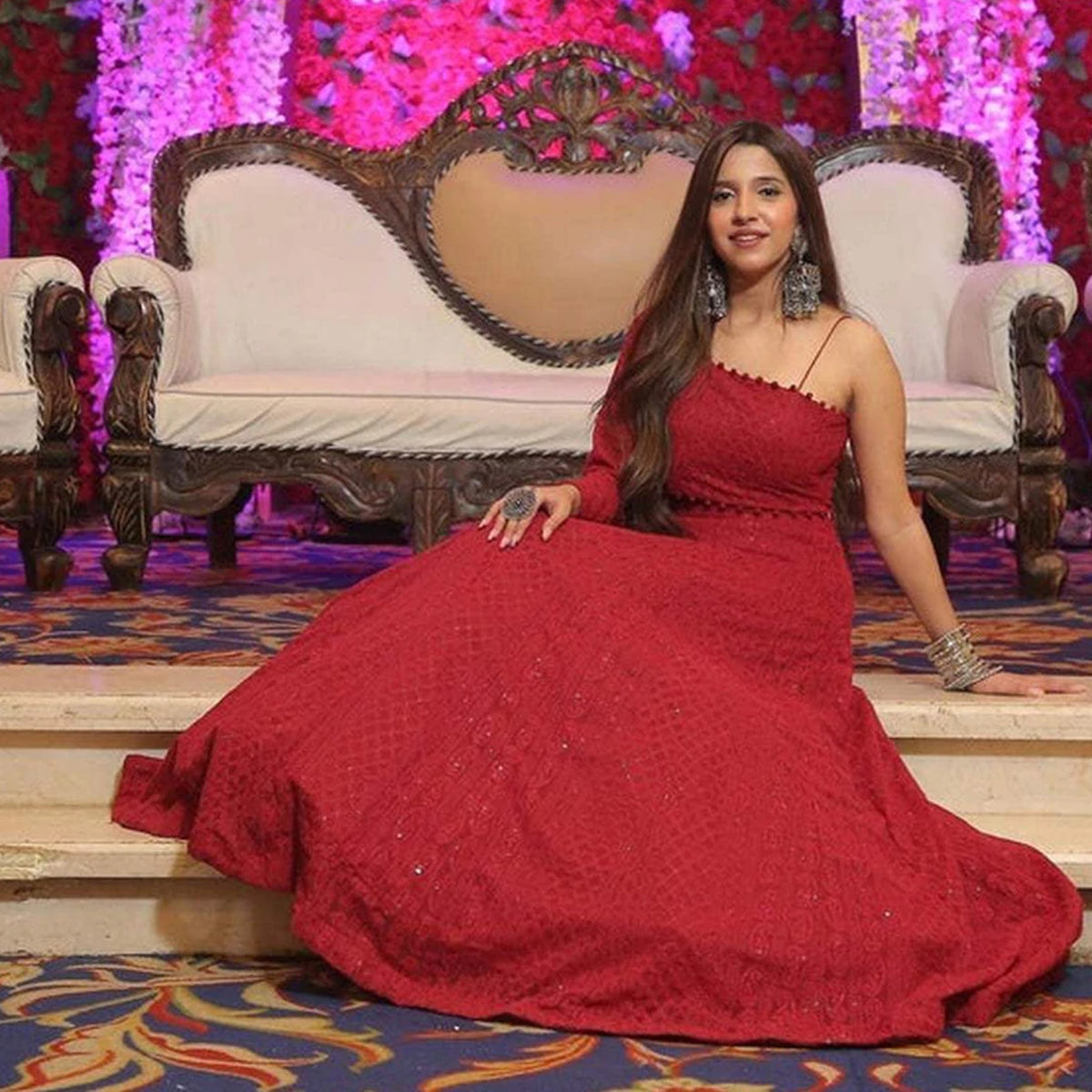 Stylish Georgette Heavy Lucknowi Work Designer Bridal Wear Lehenga Choli ClothsVilla