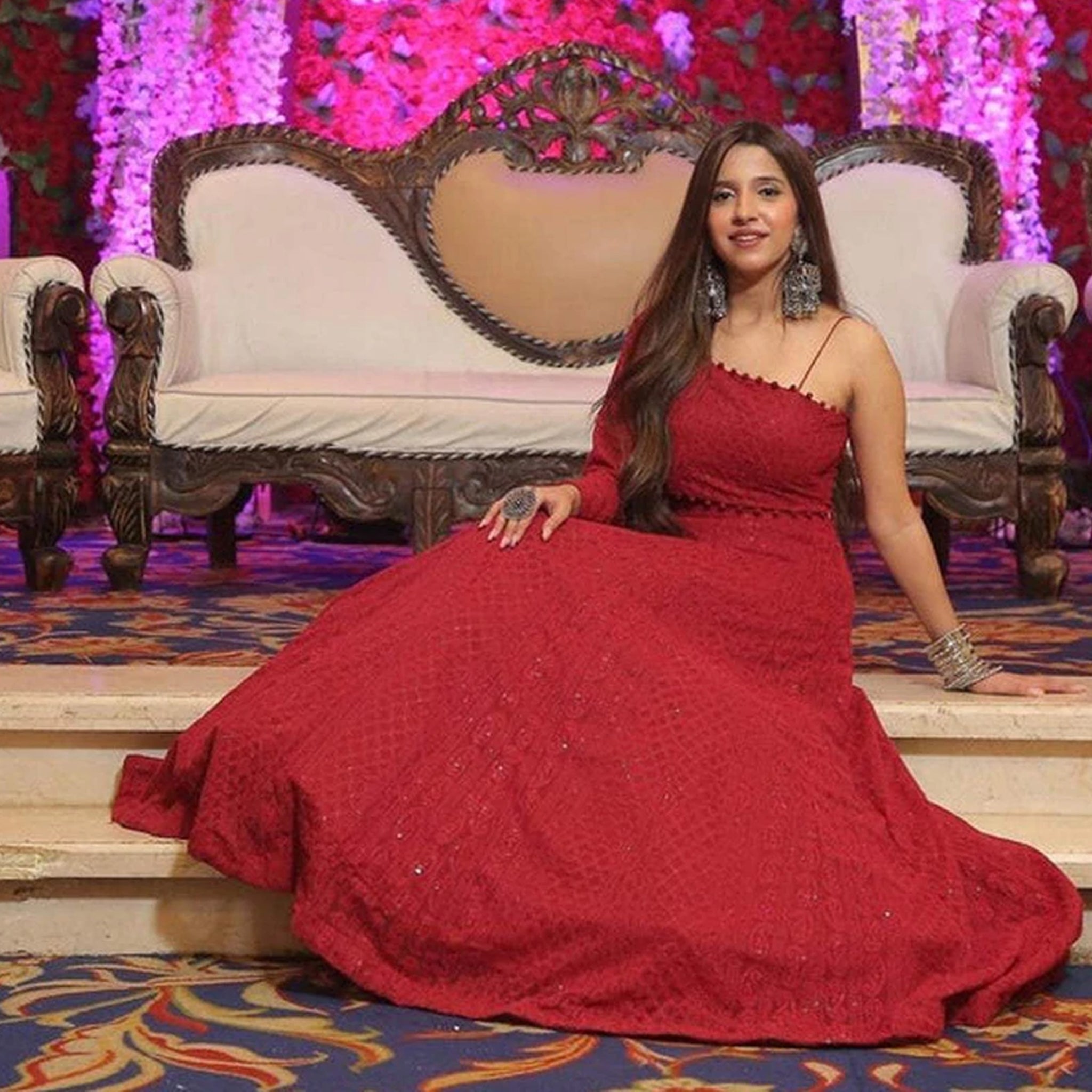 Stylish Georgette Heavy Lucknowi Work Designer Bridal Wear Lehenga Choli ClothsVilla