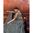 Load image into Gallery viewer, Grey color Soft Net Lanenga with Heavy Sequence work ClothsVilla