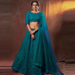 Load image into Gallery viewer, Turquois Blue Lehenga Choli with Thread and Sequence Work ClothsVilla