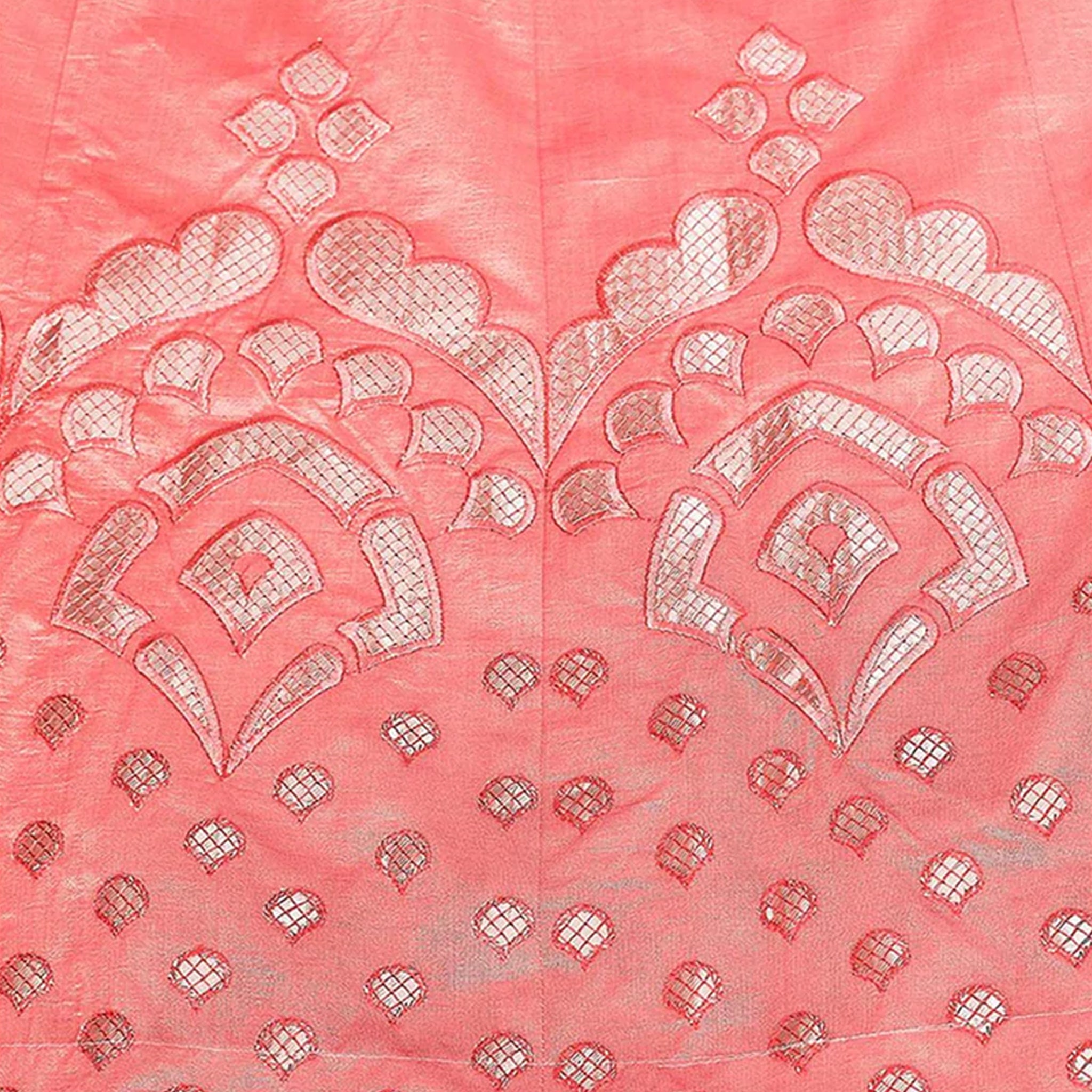 Valentine Red Gota Pati and Zari Stich Without Can Can Work Lehenga choli ClothsVilla