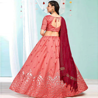 Valentine Red Gota Pati and Zari Stich Without Can Can Work Lehenga choli ClothsVilla