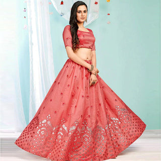 Valentine Red Gota Pati and Zari Stich Without Can Can Work Lehenga choli ClothsVilla