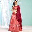 Load image into Gallery viewer, Valentine Red Gota Pati and Zari Stich Without Can Can Work Lehenga choli ClothsVilla